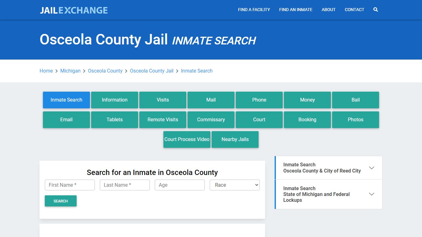 Osceola County Jail, MI Inmate Search: Roster & Mugshots