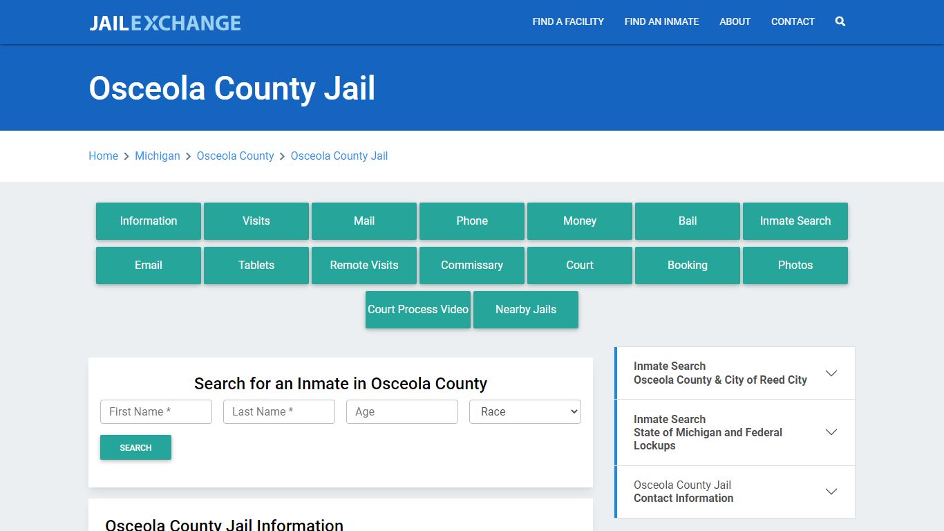 Osceola County Jail Roster Lookup, MI, Inmate Search